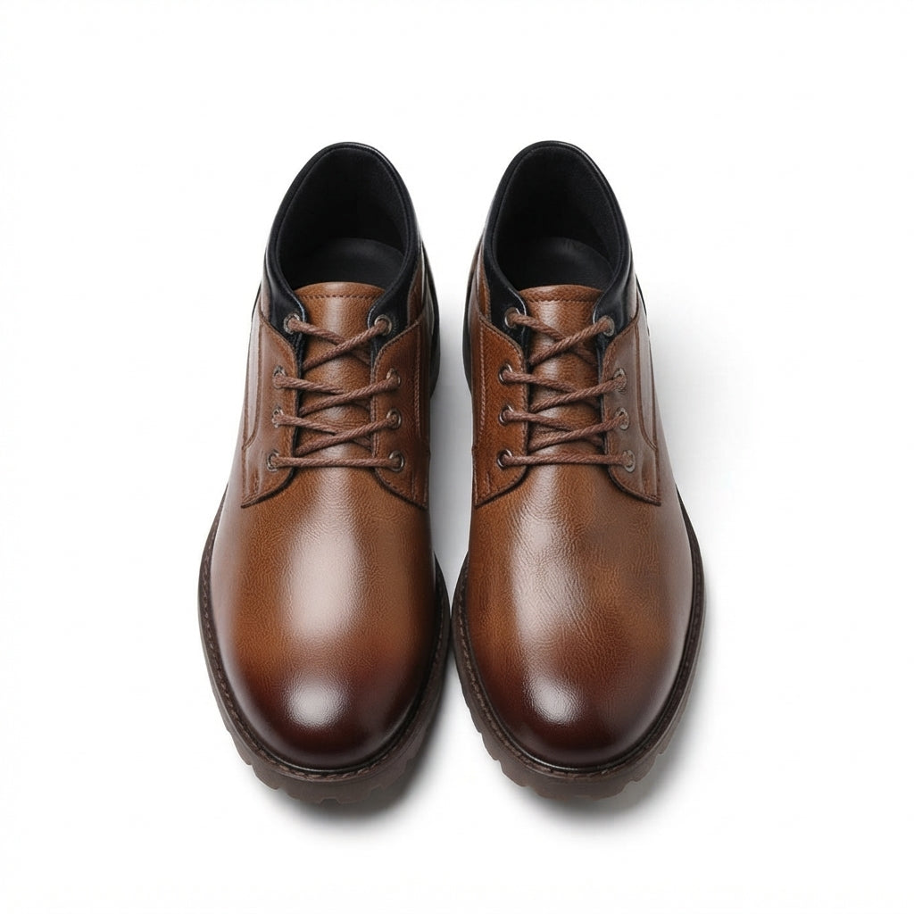 Men's Easygoing Leather Combat Boots