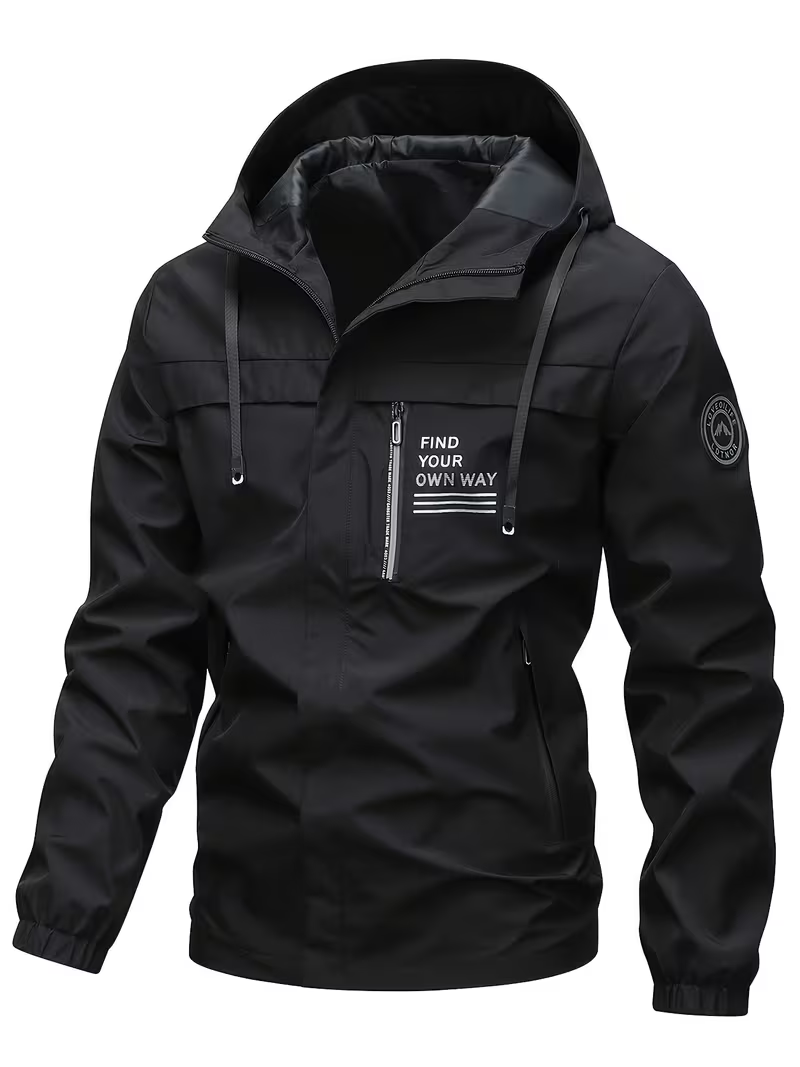 Men's Relaxed Lightweight Hooded Windbreaker