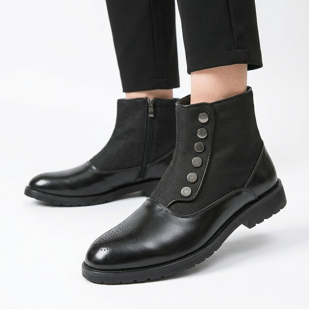 Men's Polished Leather Ankle Boots