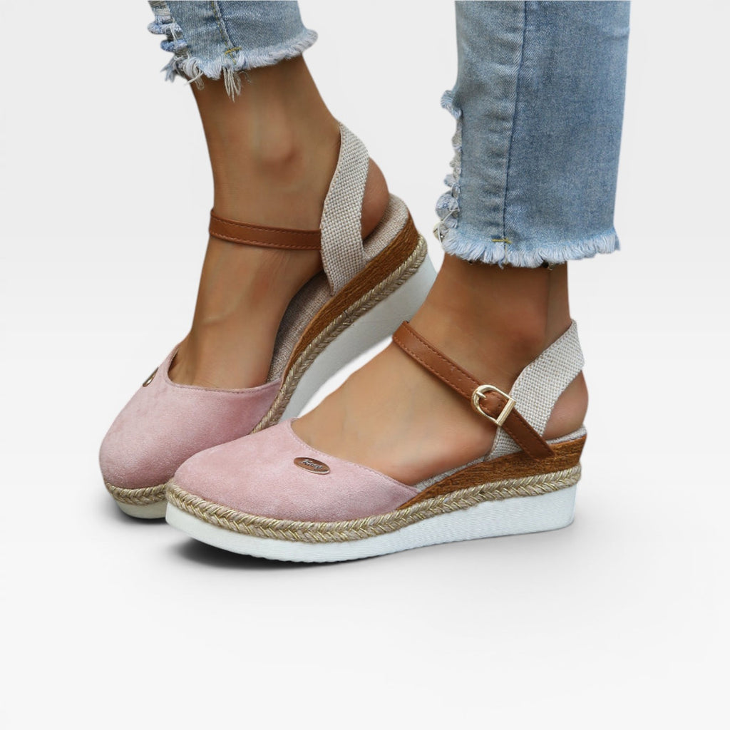 Women's Espadrille Wedge Sandals – Closed Toe Ankle Strap Summer Style