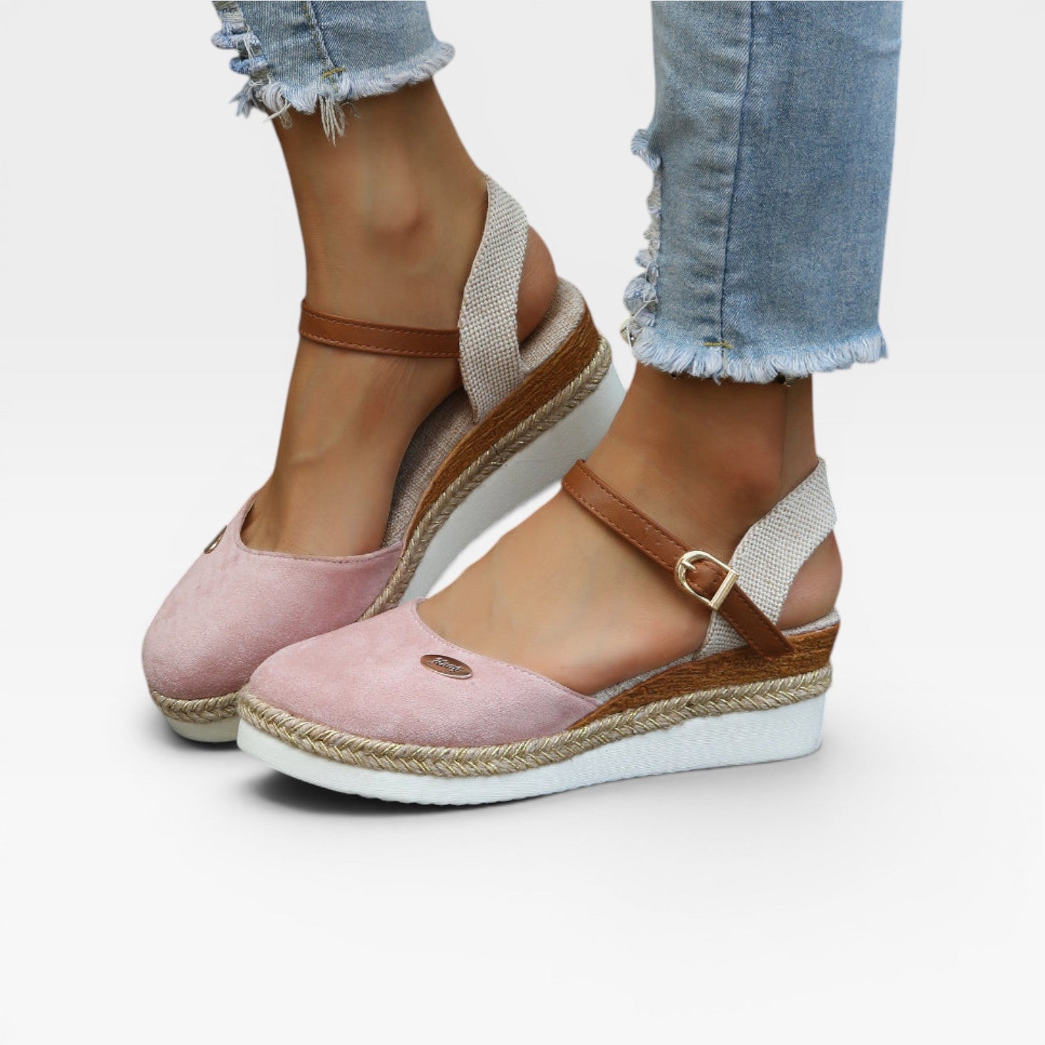 Women's Espadrille Wedge Sandals – Closed Toe Ankle Strap Summer Style