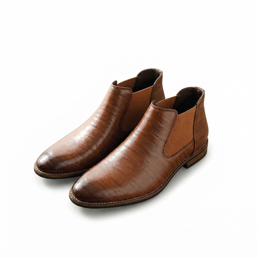 Men's Polished Leather Chelsea Boots