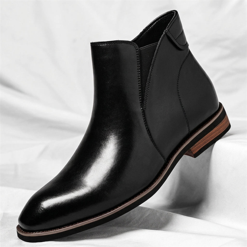 Men's Polished Leather Chelsea Boots