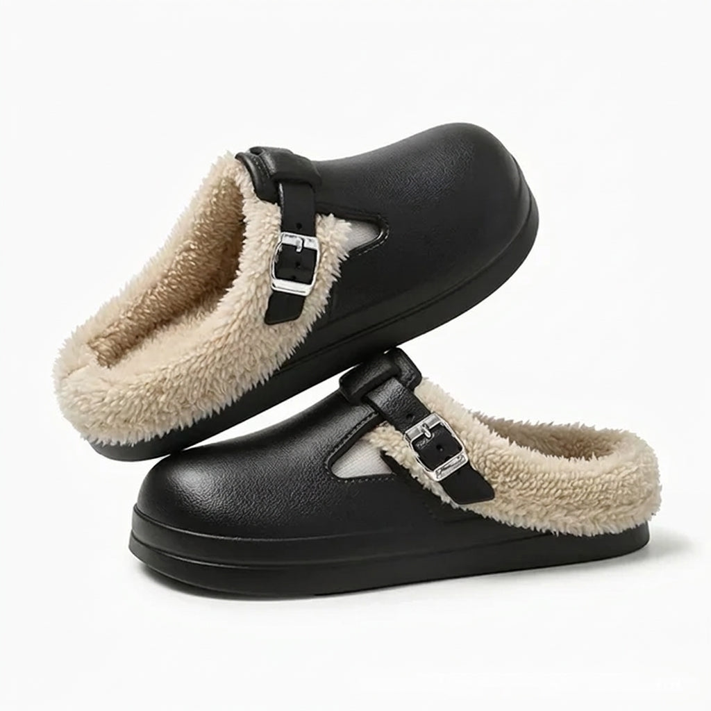 Women's Cosy Buckle-Strap Clog Slippers
