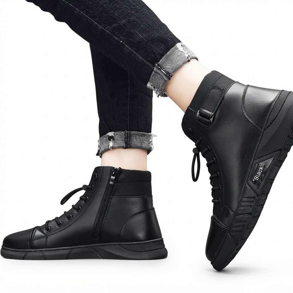 Men's Rugged Leather Combat Boots