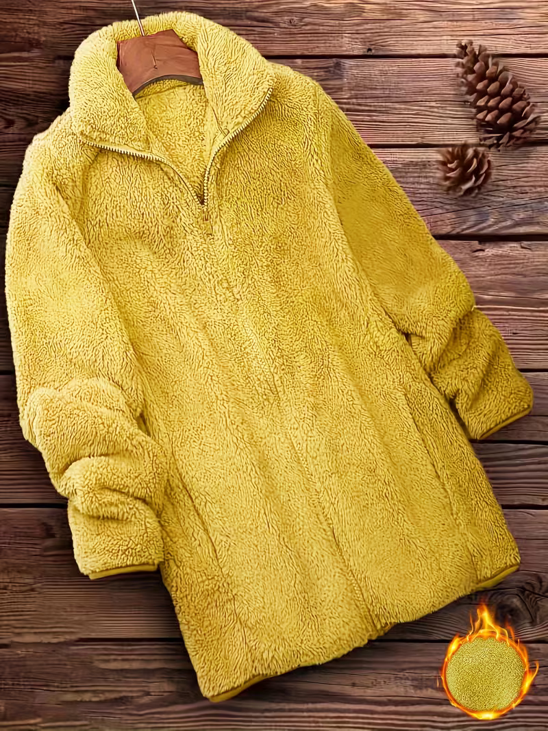 Women's Cosy Zip-Up Teddy Fleece Coat