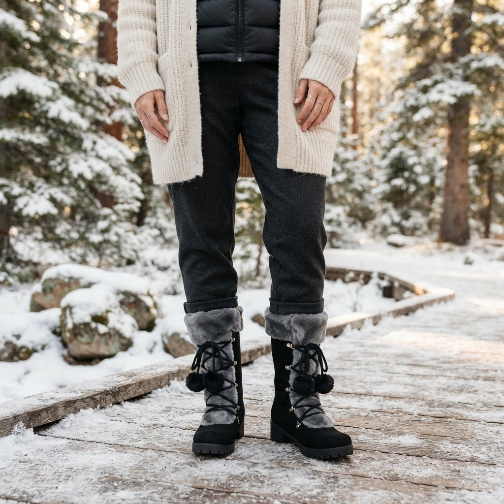 Women's Cosy Lace-Up Knee High Boots