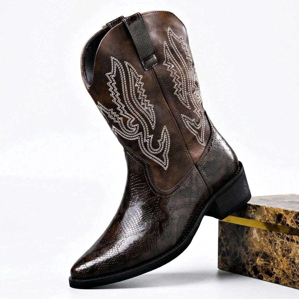 Men's Classic Leather Cowboy Boots