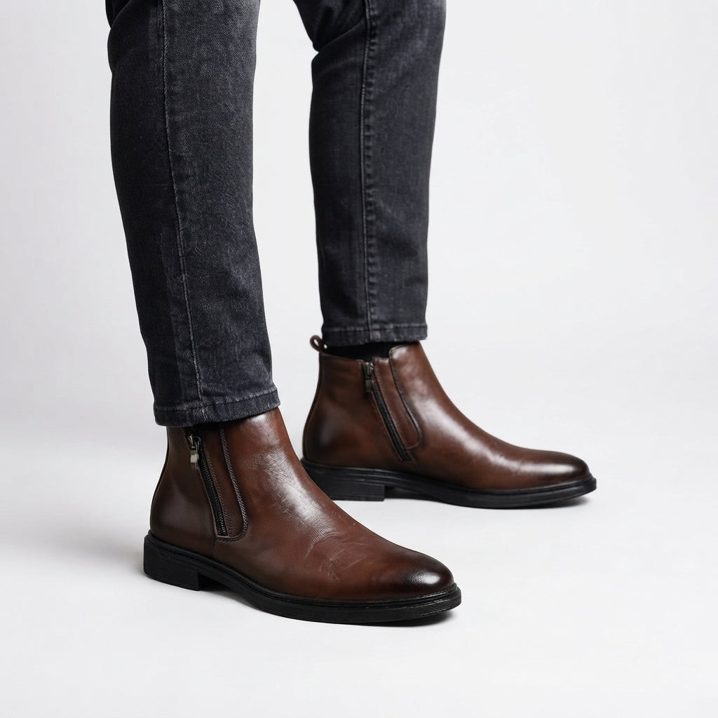 Men's Classic Leather Ankle Boots