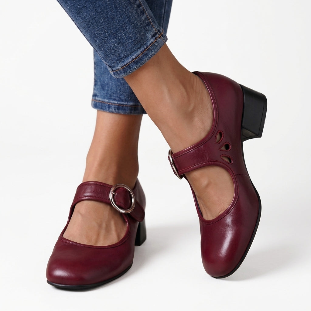 Women's Elegant Closed Toe Mary Jane Heels