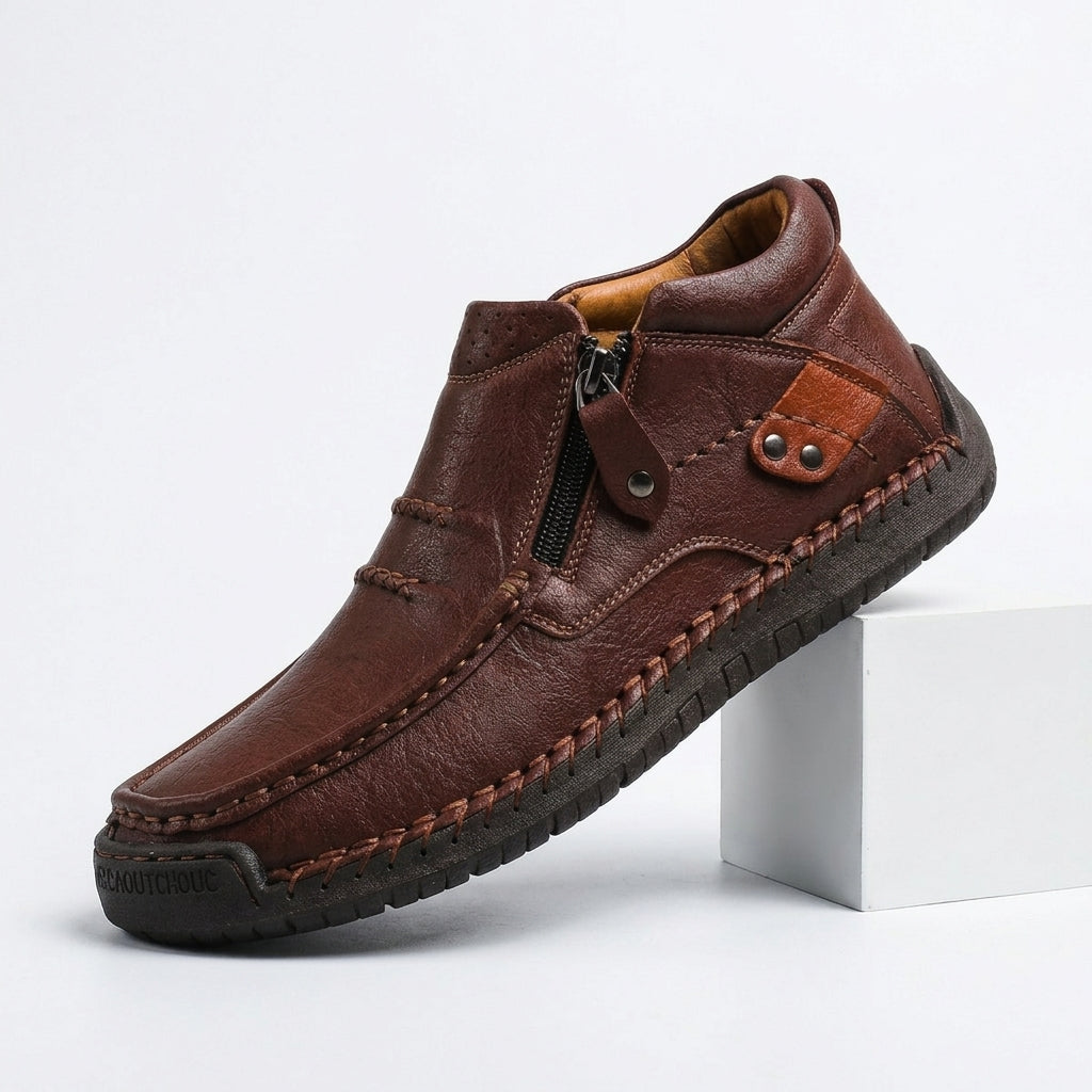 Men's Easygoing Leather Ankle Boots