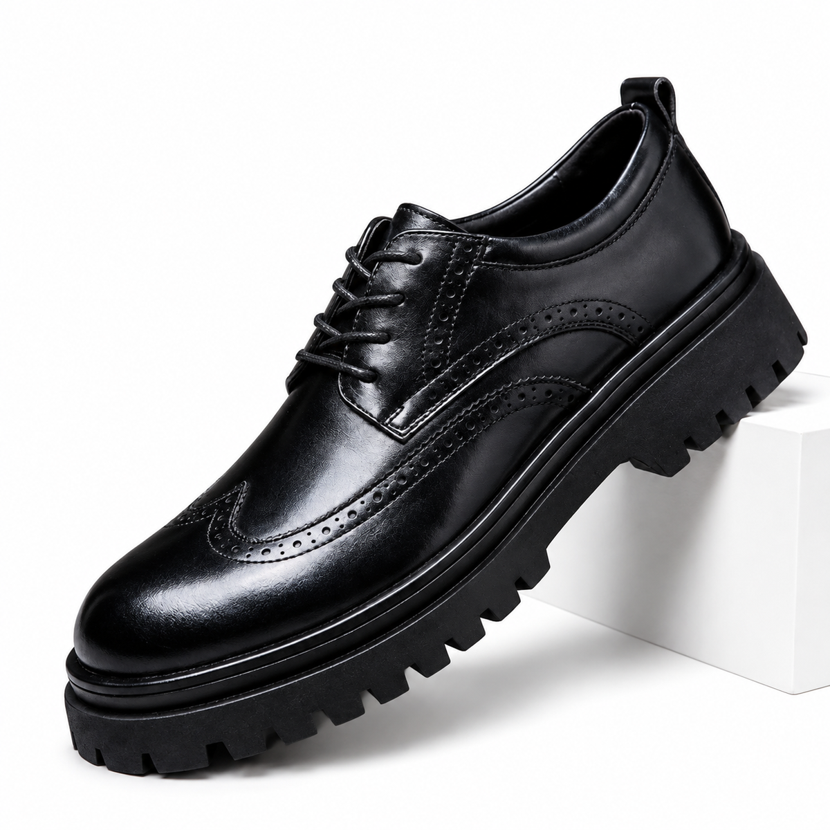 Men's Leather Brogue Derby Shoes