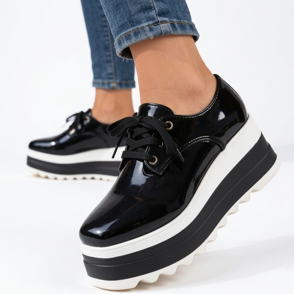 Women's Polished Platform Oxford Shoes