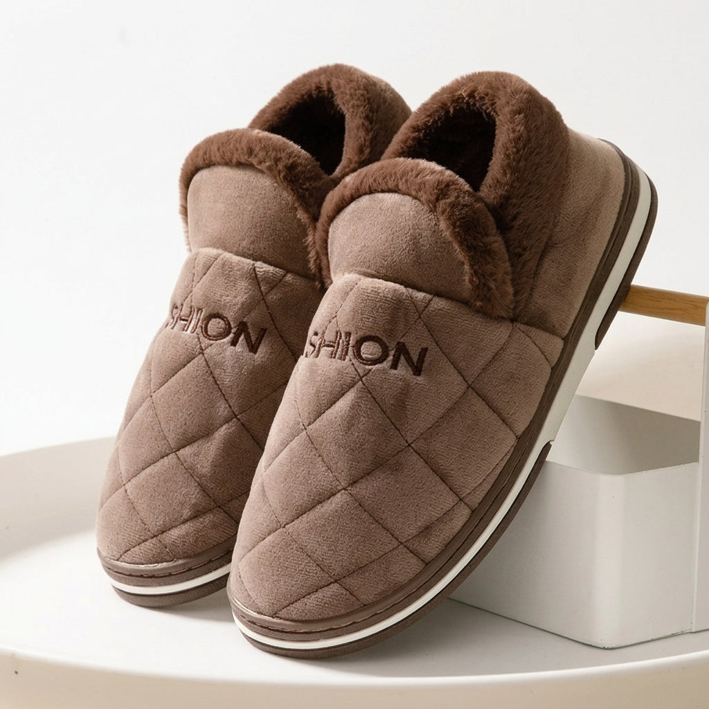 Men's Cosy Quilted Winter Slippers