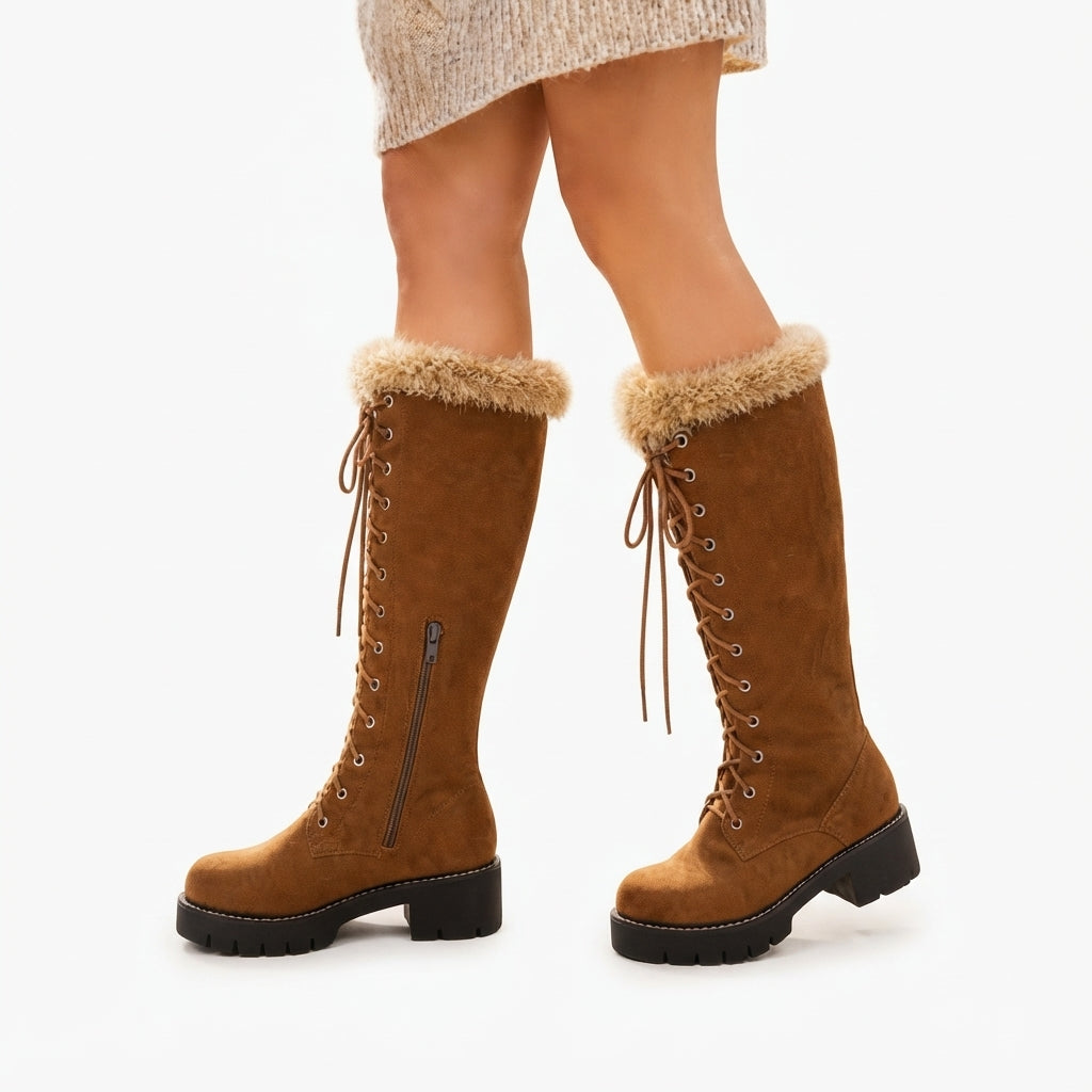 Women's Cosy Lace-Up Knee High Boots