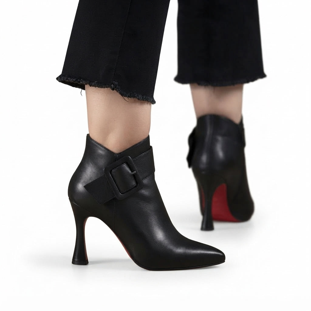 Women's Elegant Pointed Toe Heeled Ankle Boots