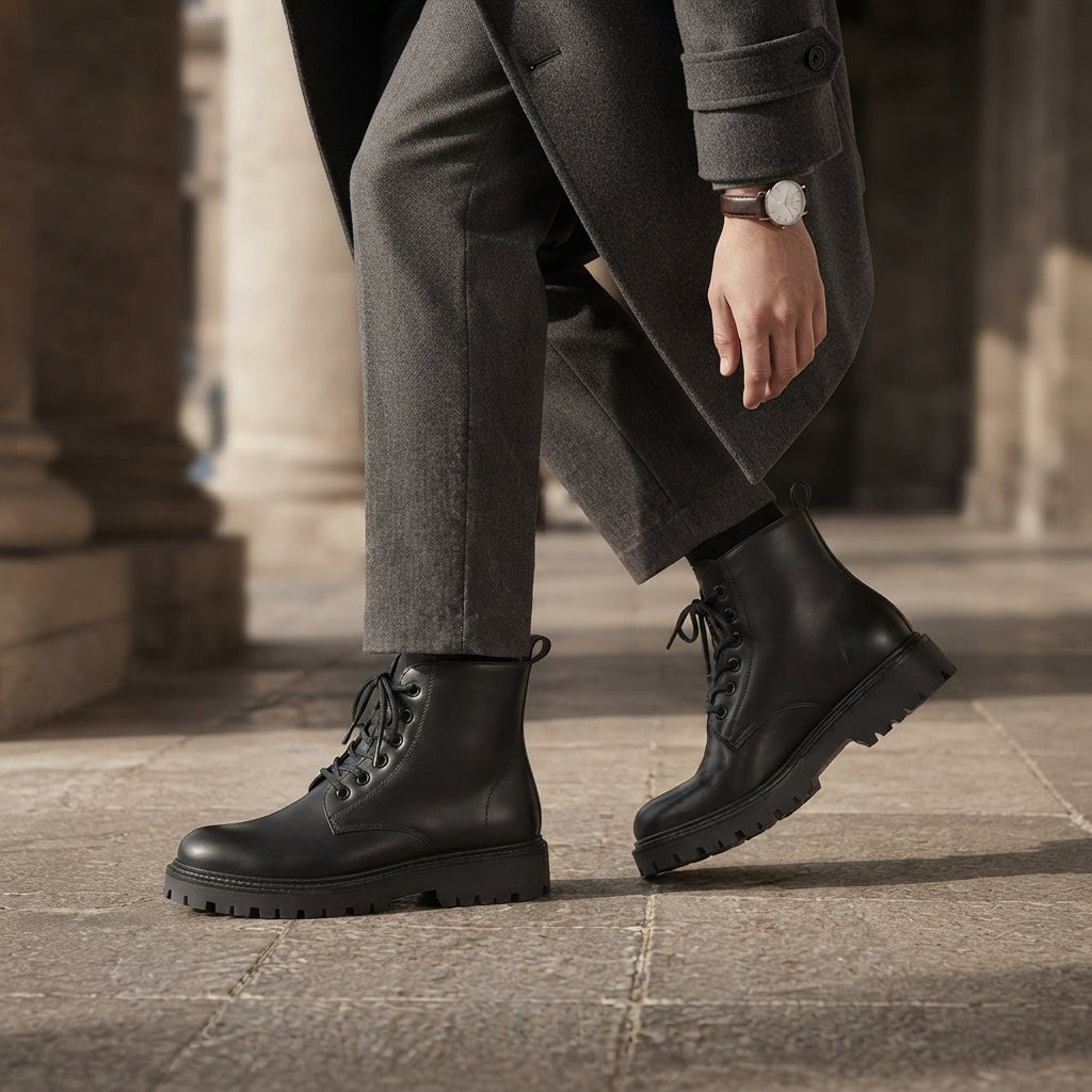 Men's Rugged Combat Platform Boots