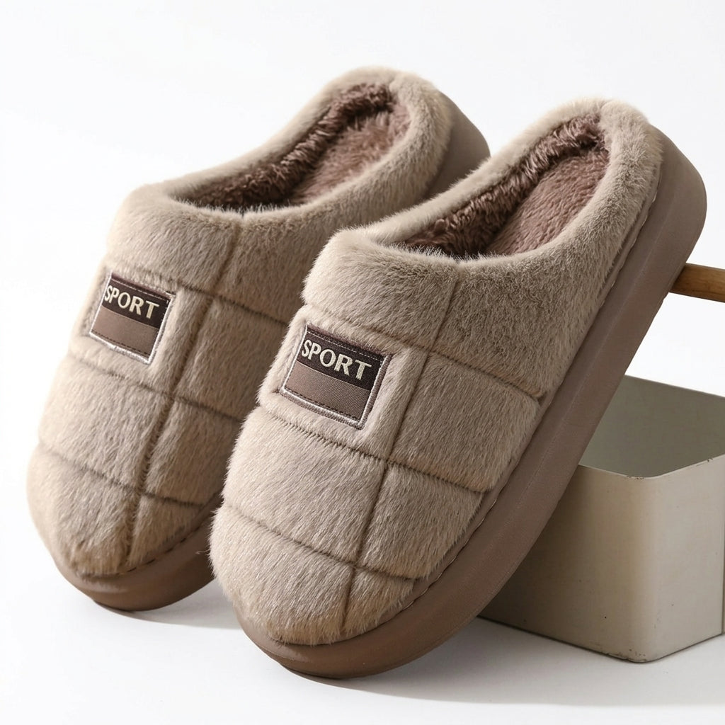 Men's Cosy Plush-Lined Winter Slippers