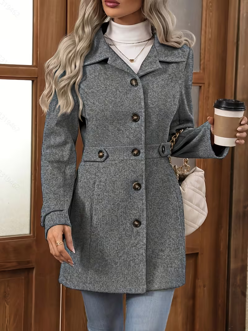 Women's Elegant Belted Longline Coat