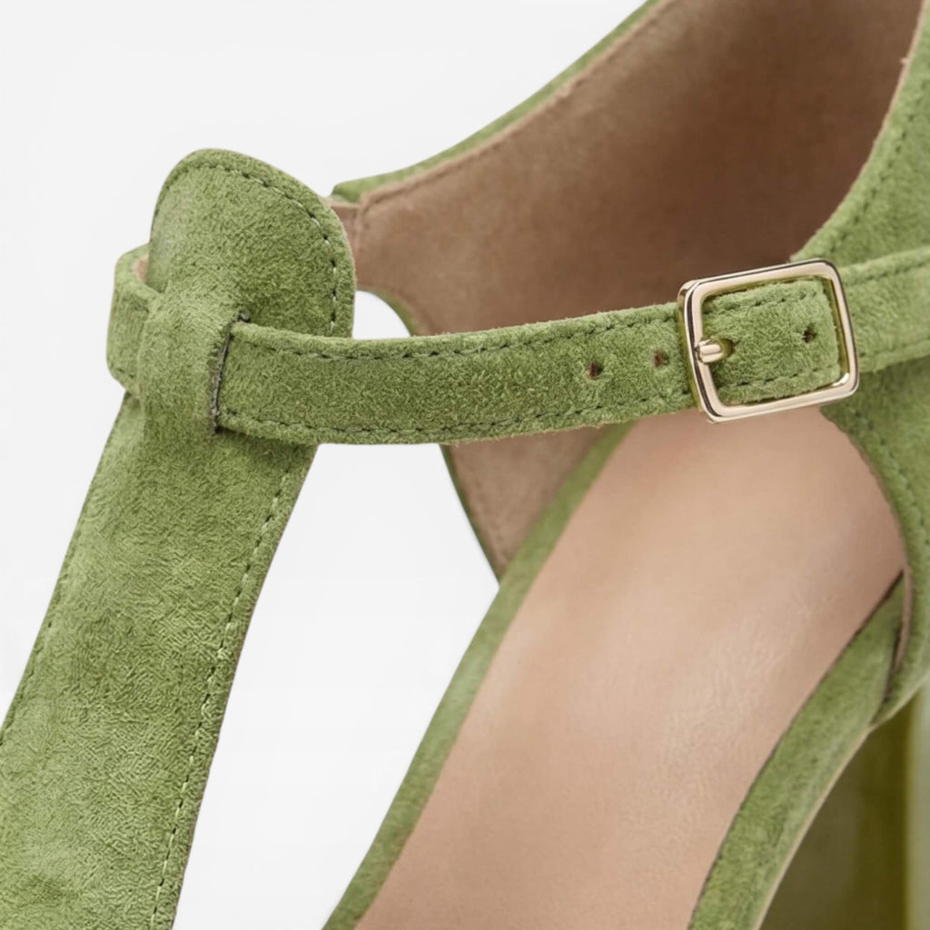 Women's Strappy Block Heel Sandals – Elegant Multi Strap Vintage Heels for Special Occasions
