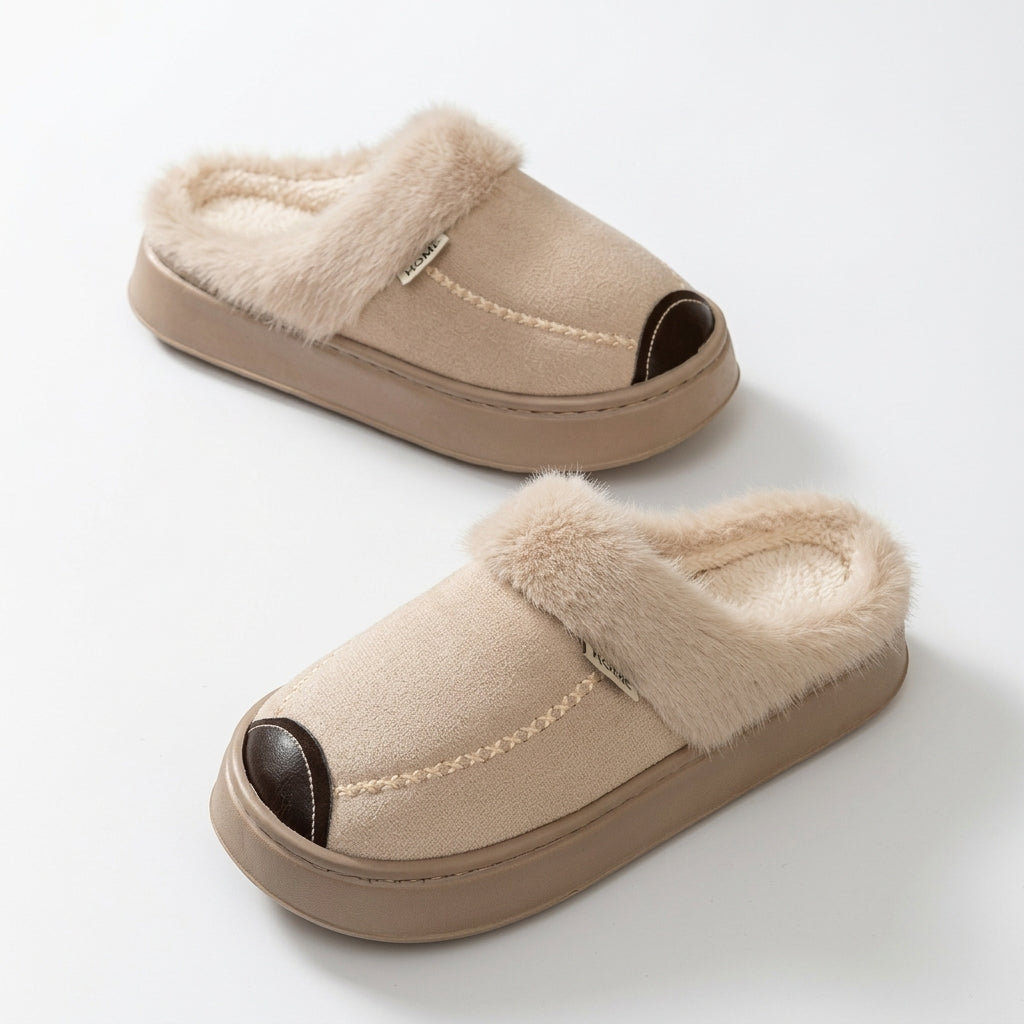 Women's Cosy Fleece-Lined Platform Slippers