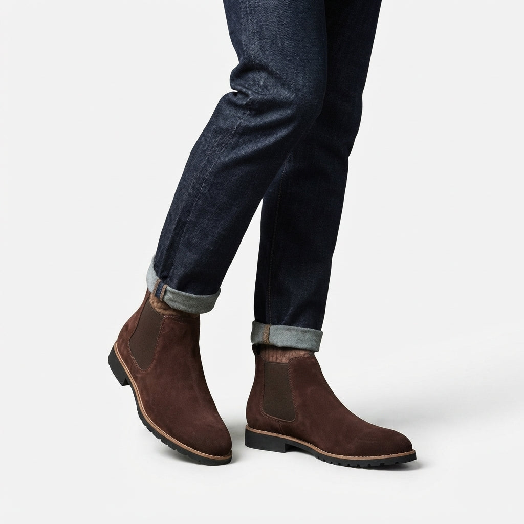 Men's Rugged Suede Chelsea Boots