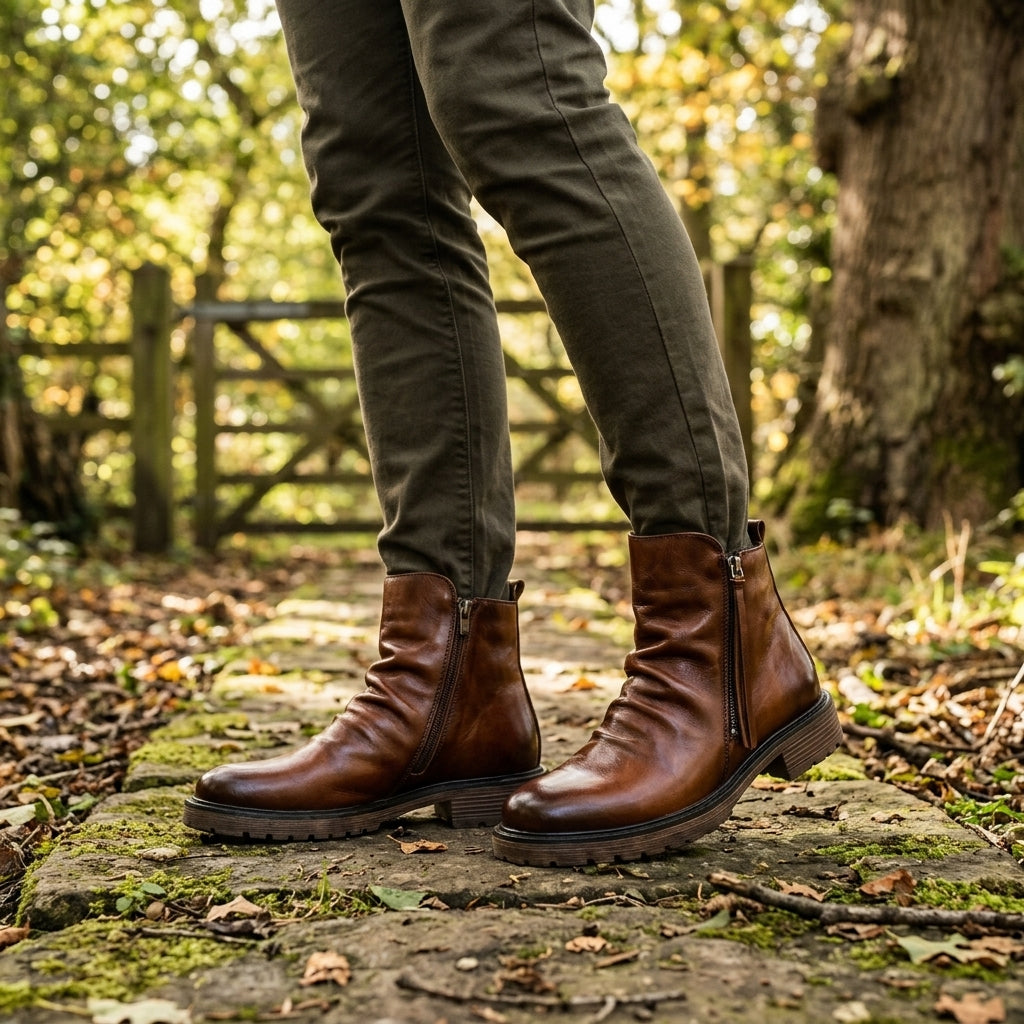 Men's Slouch Leather Boots