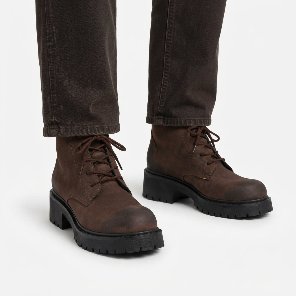 Men's Rugged Heeled Combat Boots