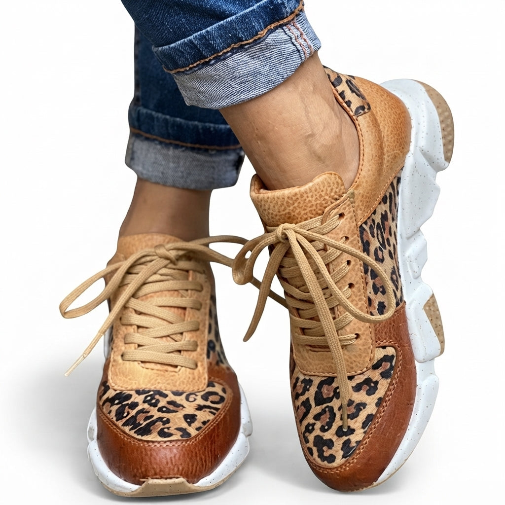 Women's Easy Leopard Print Chunky Trainers