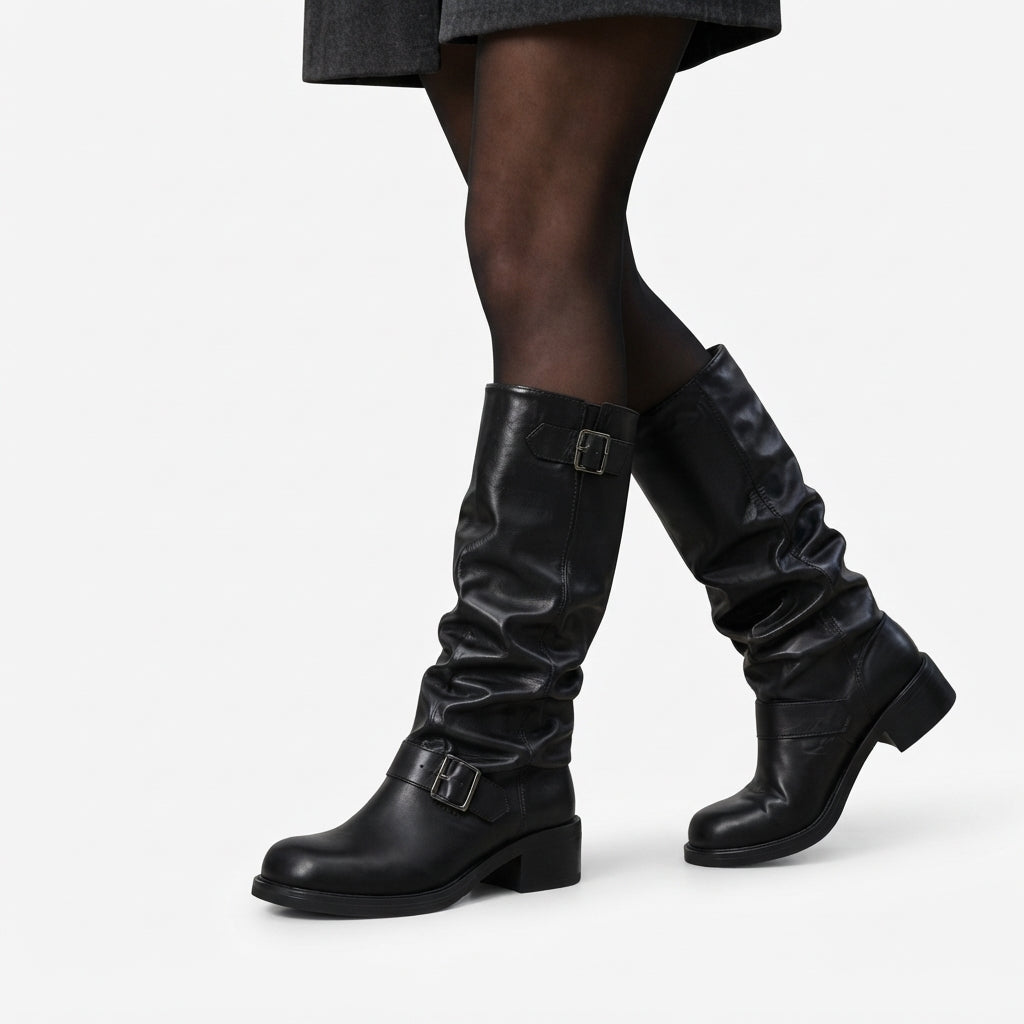 Women's Elegant Knee High Biker Boots
