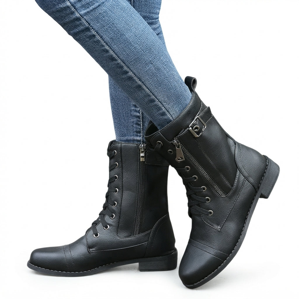 Women's Effortless Orthopedic  Lace-Up Biker Boots
