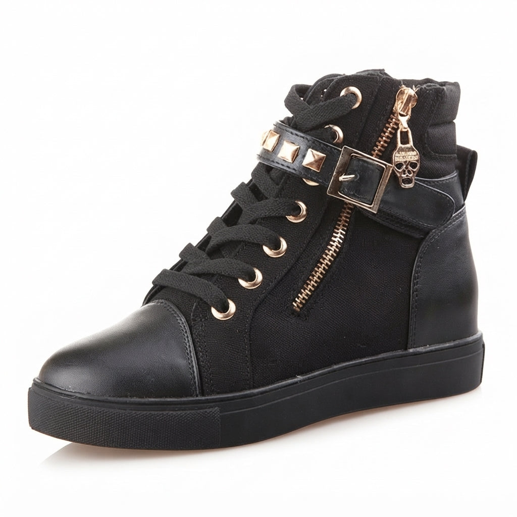 Women's Chic High-Top Studded Trainers