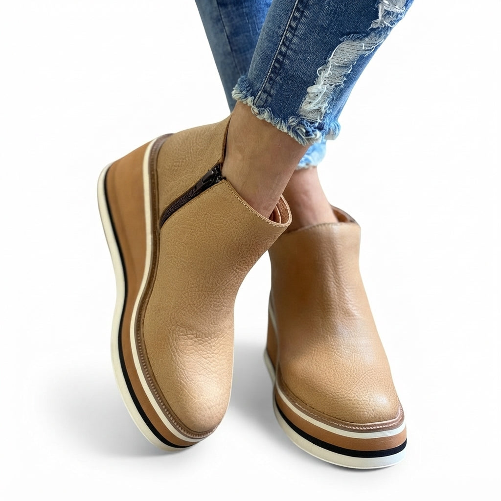 Women's Polished Platform Ankle Boots