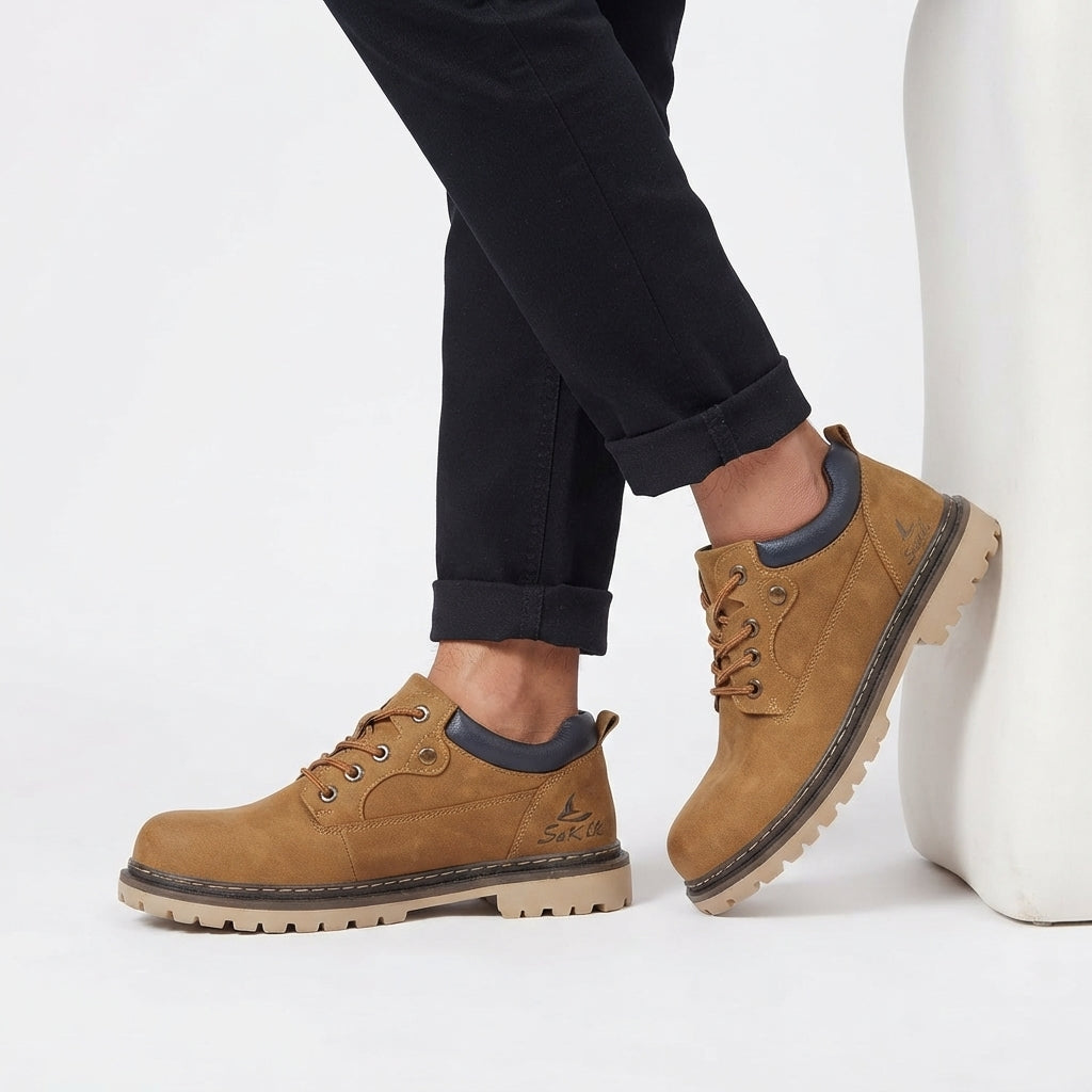 Men's Rugged Leather Combat Boots