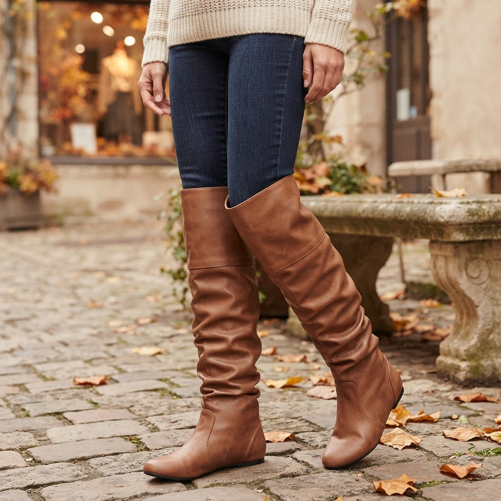 Women's Relaxed Slouch Leather Cowboy Boots