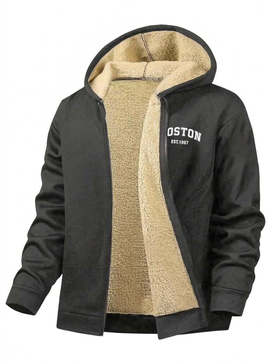 Men's Cosy Fleece-Lined Zip Hoodie
