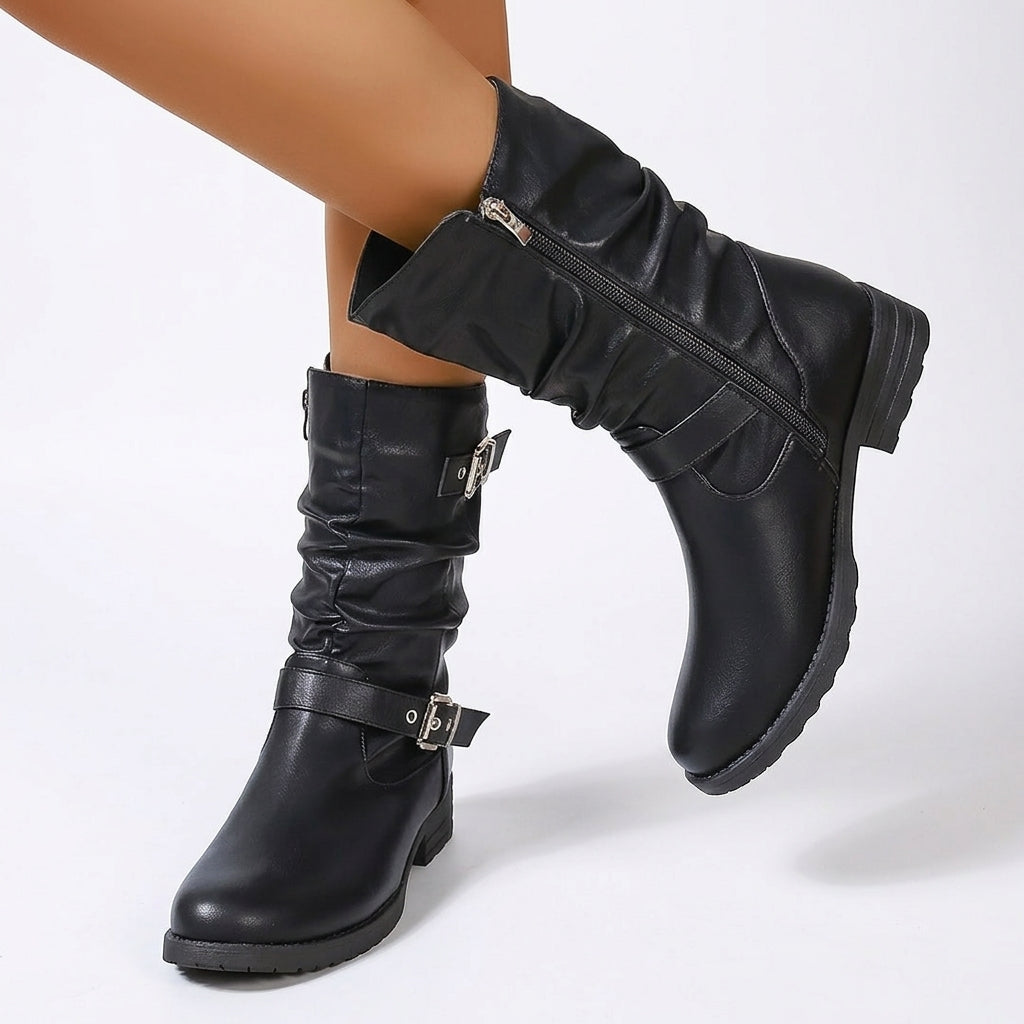 Women's Relaxed Slouch Biker Boots