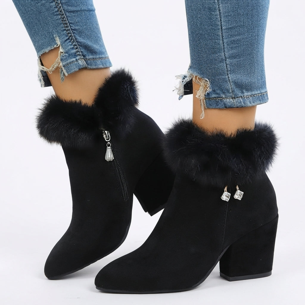 Women's Cosy Heeled Ankle Boots