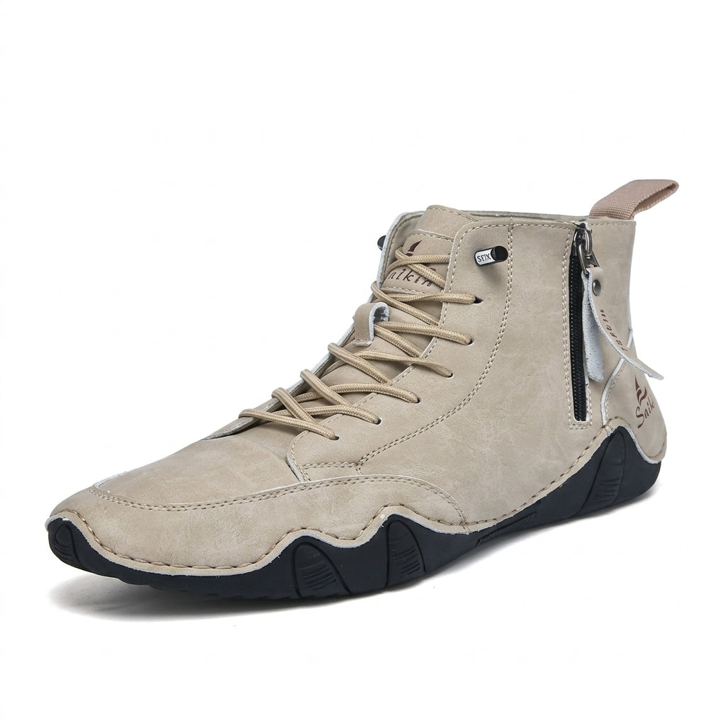 Men's Rugged Leather Ankle Boots
