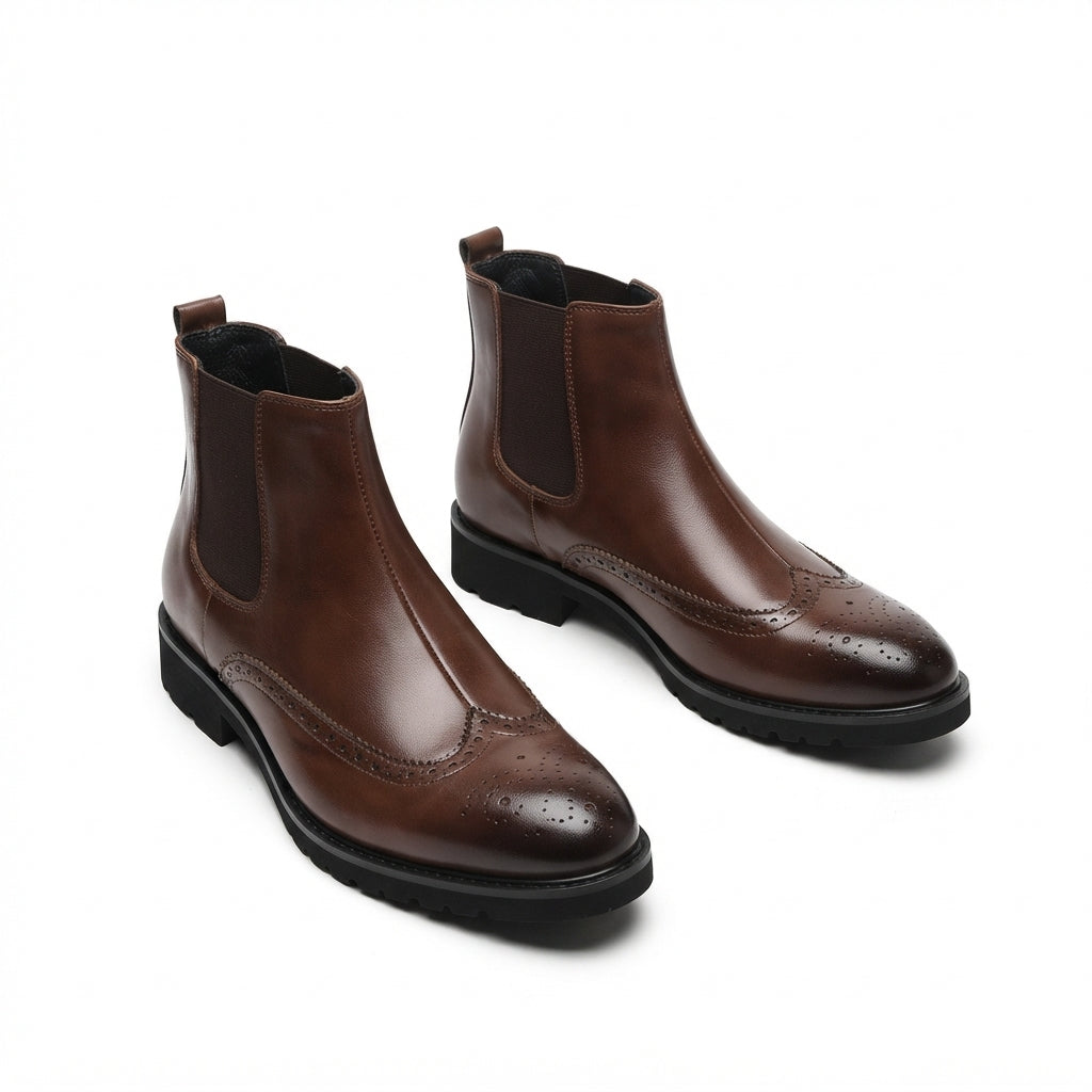 Men's Polished Leather Chelsea Boots