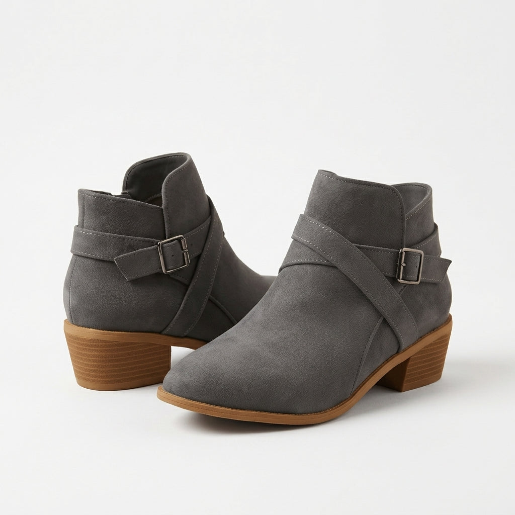 Women's Elegant Suede Heeled Ankle Boots