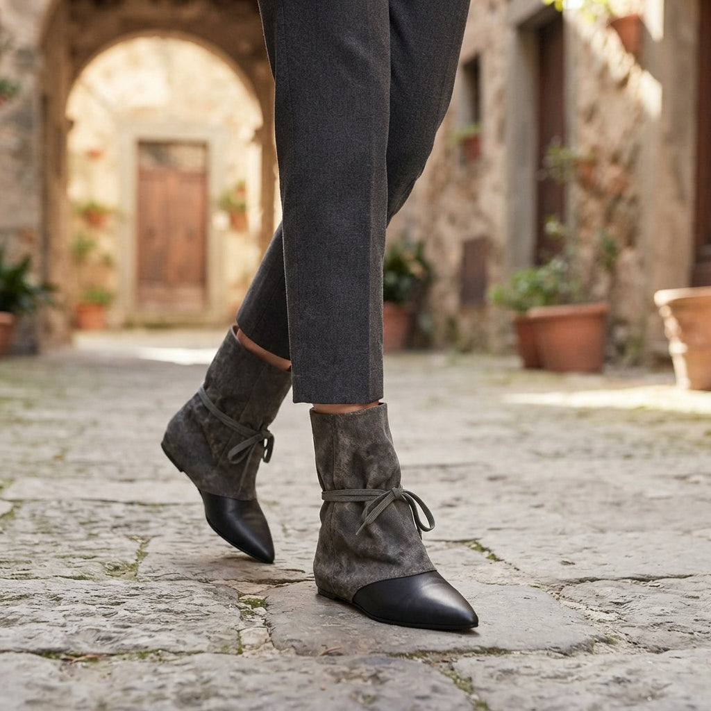 Women's Refined Pointed Toe Suede Slouch Boots