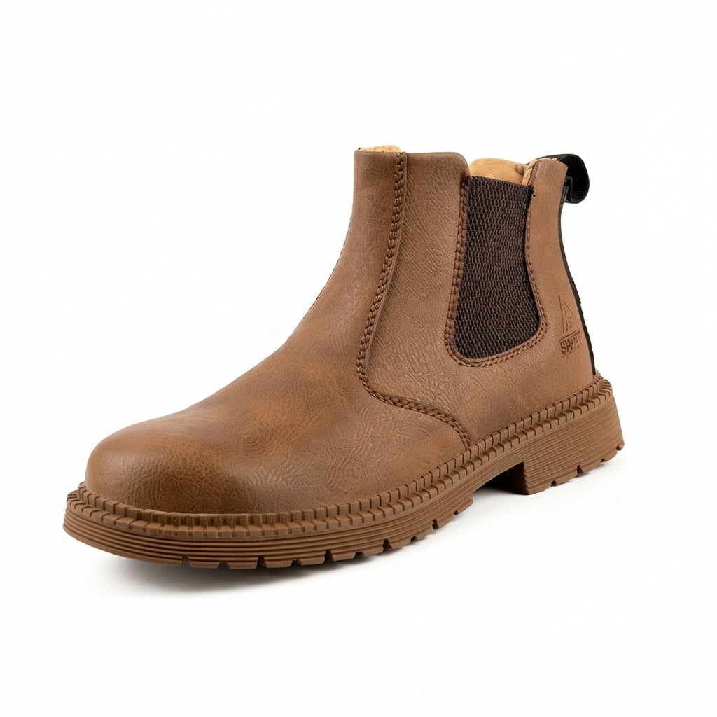 Men's Rugged Leather Chelsea Work Boots