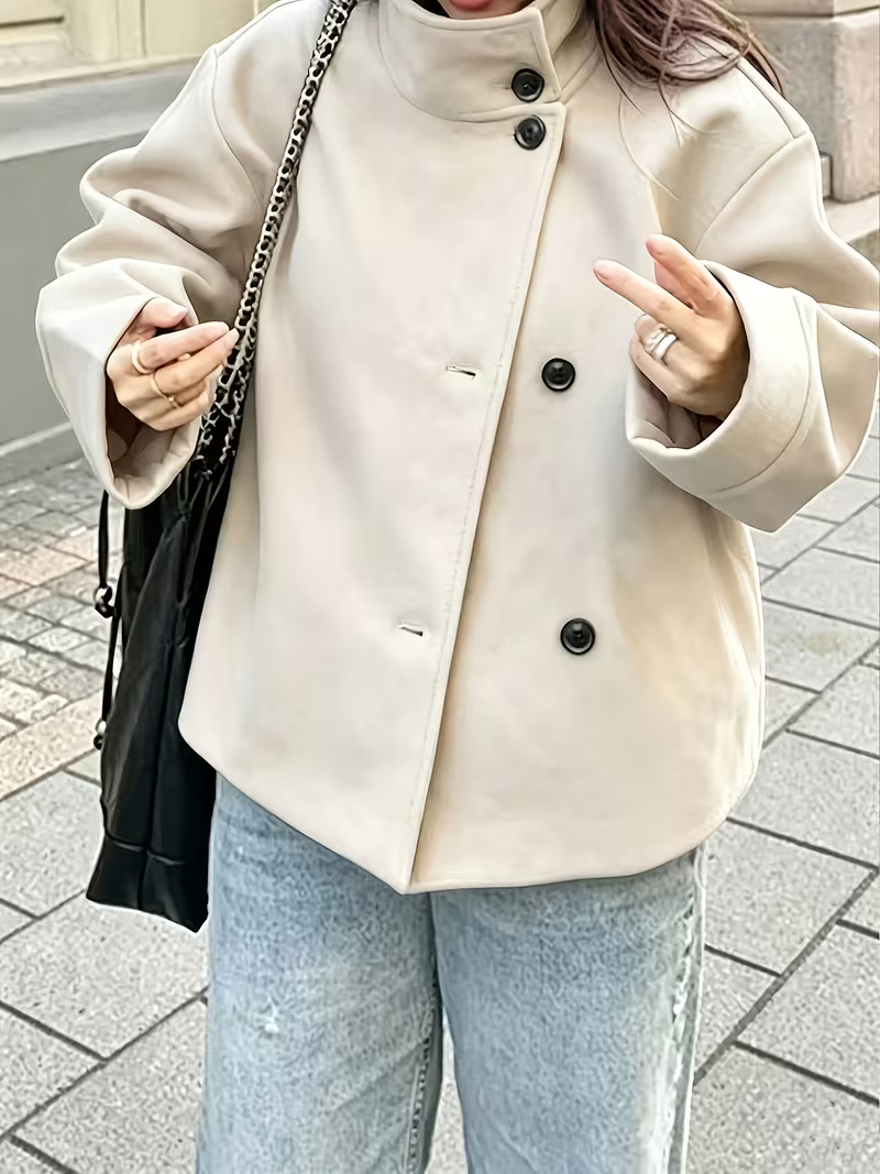 Women's Elegant Single-Breasted Long Sleeve Coat