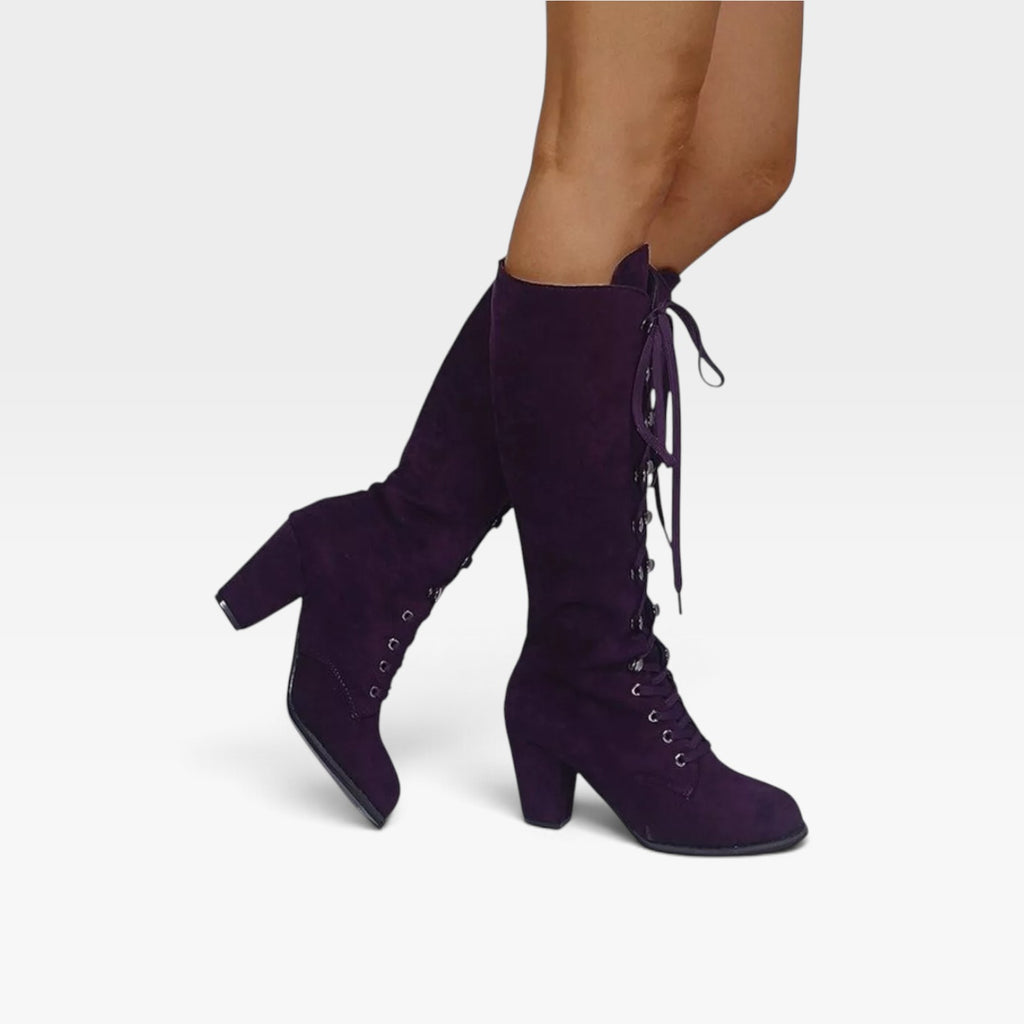 Women's Lace-Up Block Heel Boots