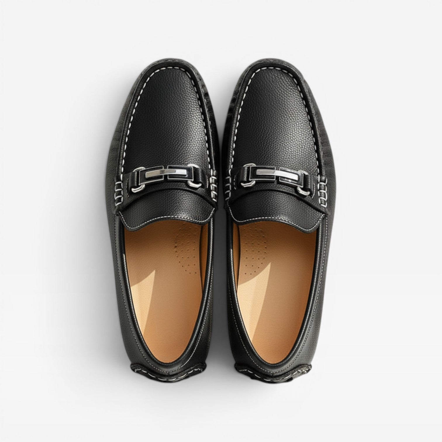 Mocassins conducteur en cuir pour hommes – Chaussures classiques à enfiler, style décontracté chic