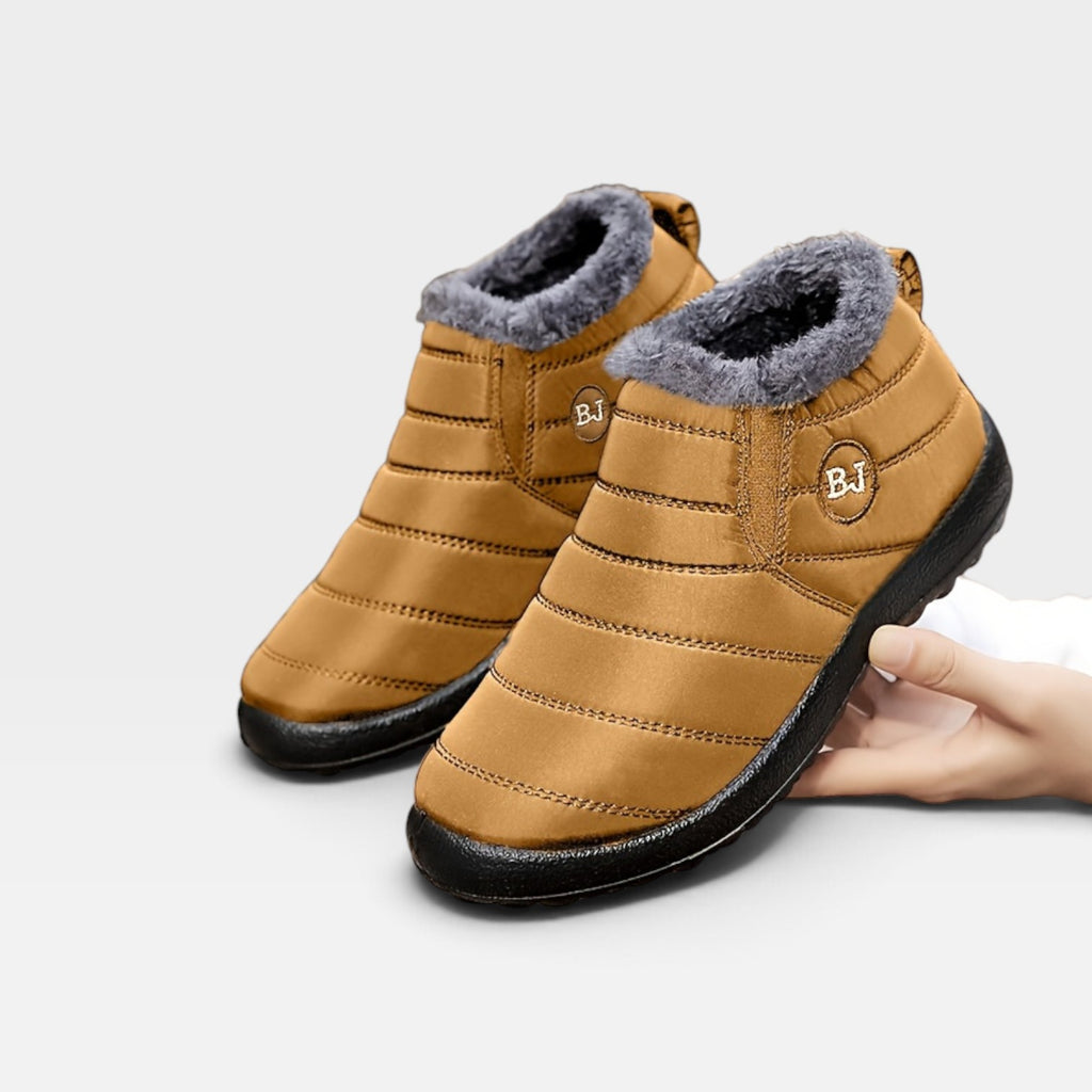 Women's Quilted Winter Boots – Fur Lined Waterproof Slip On Ankle Boots