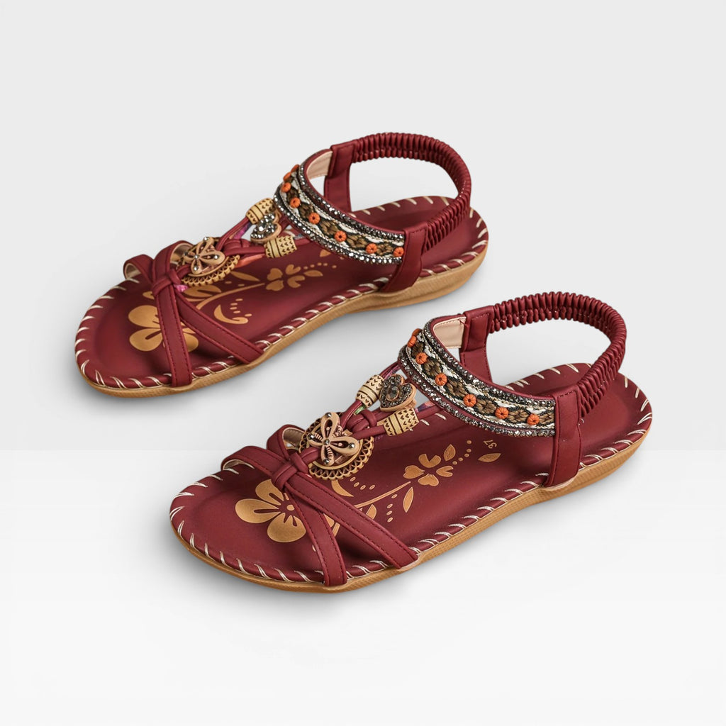 Women’s Boho Summer Sandals – Cushioned Walking Sole