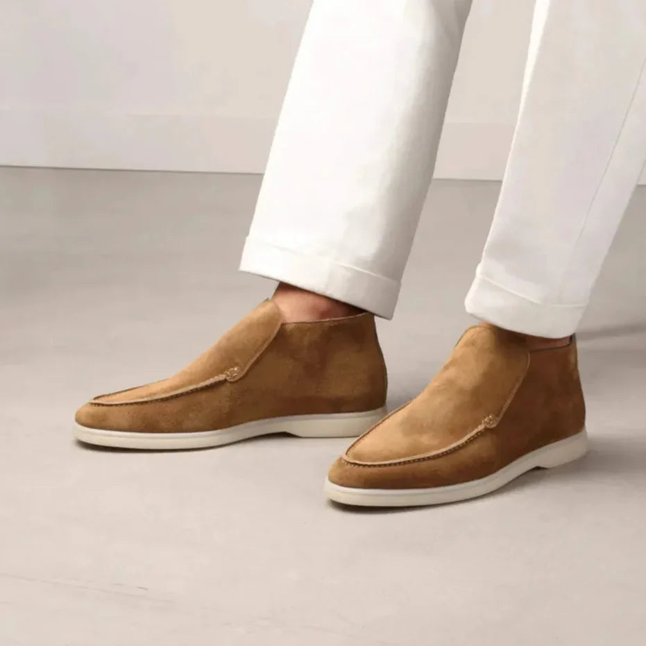 Men's Classic Suede Loafer Boots – Comfortable Slip-On Fit
