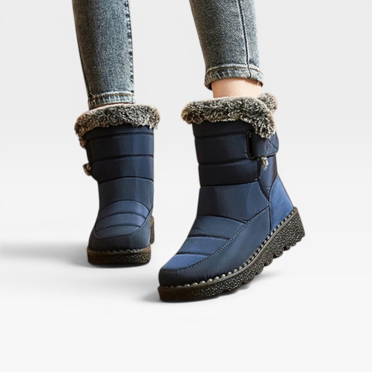 Women's Quilted Winter Boots – Faux Fur Lined Waterproof Snow Boots